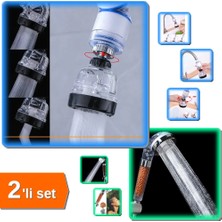 Hereveoyuncak Tasarruflu Kokulu Arıtmalı Duş Başlığı + 3 Fonksiyonlu Şeffaf Filtreli Musluk Başlığı - 2li Set ZR4B