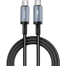 Wiwu WI-C057 Titanlink Seri Type-C To Type-C Hızlı Şarj Özellikli Pd Data ve Şarj Kablosu 60W 1m Gri