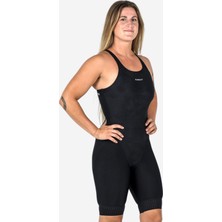 Decathlon Kadın Y Kesim Sırt Detaylı Yüzücü Mayosu - Siyah - Kamyleon Geol