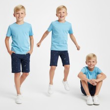 Bonbon Erkek Çocuk Lacivert Mavi Renk Baskılı Şortlu Takım BB2132