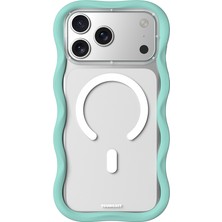 iPhone 17 Pro Uyumlu Kılıf M-Safe Şarj Özellikli Youngkit Wave Clear Serisi Kapak Açık Mavi