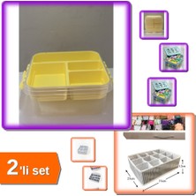 Hereveoyuncak Bölmeli Oyuncak Hobi Saklama Kutusu + Pratik 12 Bölmeli Çekmece Düzenleyici - 2li Set F7Y8P8