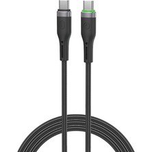 Wiwu WI-C069 Orginlink Seri LED Göstergeli Type-C To Type-C Pd Data ve Şarj Kablosu 60W 1m Siyah