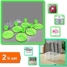 Hereveoyuncak 6 Kişilik Çantalı Piknik Seti + Şeffaf Bardak Taşıma Kutusu - 6 Bardak Kapasiteli - 2li Set E5T6R4