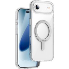 iPhone 17 Air Kılıf M-Safeli Wiwu MCC-201 Ishield Ultra Serisi Standlı Crystal Sert Pc Kapak Şeffaf