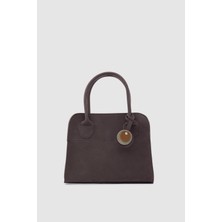 Shule Bags Cabat Süet Medium Omuz Çantası Kahve