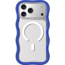 iPhone 17 Pro Uyumlu Kılıf M-Safe Şarj Özellikli Youngkit Wave Clear Serisi Kapak Lacivert