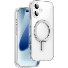 iPhone 17 Kılıf M-Safeli Wiwu MCC-201 Ishield Ultra Serisi Standlı Crystal Sert Pc Kapak Şeffaf