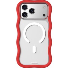 iPhone 17 Pro Max Uyumlu Kılıf M-Safe Şarj Özellikli Youngkit Wave Matte Serisi Kapak Kırmızı
