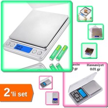 Hereveoyuncak Kuyumcu Terazisi Profesyonel 3000 gr - 0.1 gr + Elektronik Cep Terazi 200 gr - 0.01 gr - 2li Set 4ew