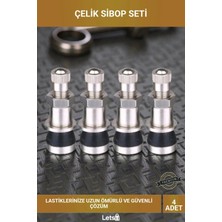 Letsii Çelik Sibop Seti Otomobil Motosiklet Bisiklet Lastiği Için 4'lü Metal Sibop