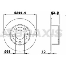 Braxis Arka Fren Dısk Aynası Superb 1.8t / 1.9tdı / 2.0 / 2.5tdı / 2.8 V6 02 Passat Varıant 96