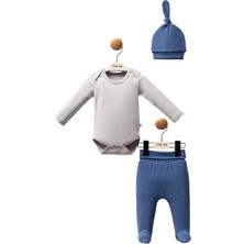 Ozz Baby Yenidoğan Bebek (0-3) (3-6) Ay Oeko-Tex Sertifikalı Pamuklu Badi'li 3 'lü Set