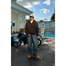 Yakamel Erkek Oversıze Rahat Kalıp Kapüşonlu Hırka