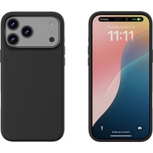 iPhone 17 Pro Uyumlu Kılıf M-Safe Şarj Özellikli Wiwu FGG-013 Skin Touch Serisi Kapak Siyah