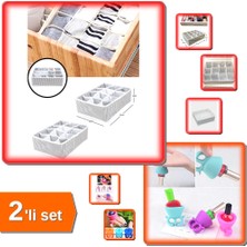 Hereveoyuncak 12 Bölmeli Pratik Çekmece Düzenleyici + 2 Adet Oje Tutucu - Organize Edici Set XZ5P1