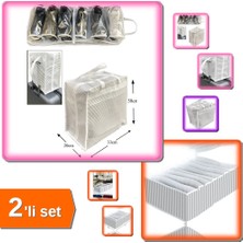 Hereveoyuncak Çorap Kravat Iç Çamaşırı Düzenleyici + Çizgili Ayakkabı Çantası 2li Set D4E5F6