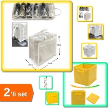 Hereveoyuncak Ayakkabı Saklama Çantası + Dolap Içi Düzenleyici Kutu 2’li Set SHD12X