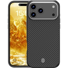 iPhone 17 Pro Kılıf M-Safe Şarj Özellikli Aramid Fiber Wiwu Defense Ultra Serisi DCC-205 Kapak Siyah