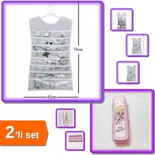 Hereveoyuncak Elbise Şeklinde Mücevher Takı Aksesuar Düzenleyici + Pembe Multi Renkli Kapaklı Kalemlik Kutusu - 2li Set DEF456
