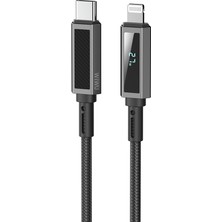 Wiwu WI-C080 Warriors Seri Aramid Fiber Type-C To Lightning Pd Data ve Şarj Kablosu 27W 1m Siyah