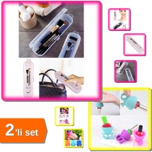 Hereveoyuncak 2 Adet Oje Tutucu + Multi Şeffaf Kapaklı Çanta Içi Saklama Kutusu - Kullanışlı Set ABC456