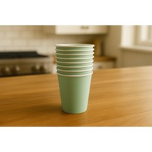 Karton Bardak 8 Oz 50'li Kahve Çay Kağıt Bardak Yeşil(Mint)