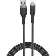 Wiwu WI-C068 Orginlink Seri LED Göstergeli Usb-A To Lightning Data ve Şarj Kablosu 1m Siyah
