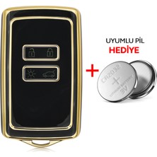 Clio5 Megane4 Talisman 4 Buton Smart Nano Anahtar Kılıfı Siyah