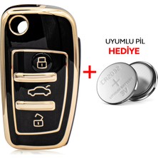 Rem Anahtar A3 A4 3 Buton Sustalı Nano Anahtar Kılıfı - Siyah