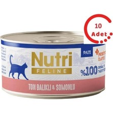 Nutri Feline Ton Balıklı ve Somonlu Tahılsız Kedi Konservesi  70 gr x 10 Adet