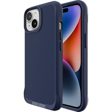 Bix iPhone 14 Plus / 15 Plus Vortex Magsafe Kılıf Stand Özellikli 3x Korumalı Mikro Fiber Iç Yüzey Lacivert