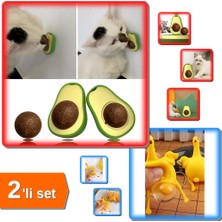 Hereveoyuncak Yumurtlayan Tavuk Anahtarlık + Avokado Kedi Nanesi Oyuncağı 2li Set - Eğlenceli 2li Set 9FK2XQ