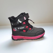 Bozan Kız Çocuk Siyah Pembe Kışlık Kar Botu - Su Geçirmez & Içi Kürklü ❄️