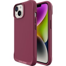 Bix iPhone 14 Plus / 15 Plus Vortex Magsafe Kılıf Stand Özellikli 3x Korumalı Mikro Fiber Iç Yüzey Kırmızı