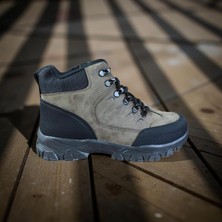 Outdoor Fermuarlı Hakiki Süet Görünümlü Kaymaz Taban Trekking Bot