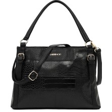 Derimod Kadın Siyah Uzun Askılı Baskılı Omuz Çantası 25WBD2668FT