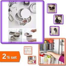 Hereveoyuncak 4 Katlı Dönebilen Silindir Takı Makyaj Organizer + Buzdolabı Düzenleyici Sepet Gri - 2li Set F4A9W7