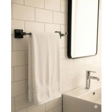 Emfa Aksesuar Siyah Uzun Havluluk - Premium Siyah Havluluk %100 Pirinç Paslanmaz