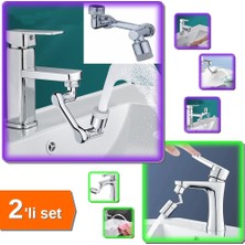 Hereveoyuncak 1080 Derece Dönebilen Musluk Başlığı + 720 Derece Dönebilen Su Tasarruflu Musluk - 2li Set Z2E2M7