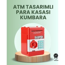 Bosel Kırmızı Atm Kasa Tipi Para Biriktirme Kumbarası