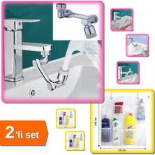 Hereveoyuncak 1080 Derece Dönebilen Robotik Kol Musluk Başlığı + 8 Cepli Askılı File Organizer - 2li Set H6H4H8
