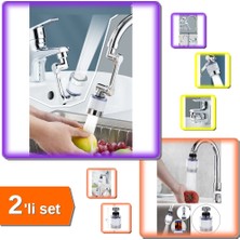 Hereveoyuncak Filtreli Kireç Hapsedici Robotik Kol Musluk + Su Tasarruflu Hareketli Musluk Başlığı - 2li Set SSY4Z