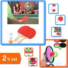 Hereveoyuncak Ping Pong Masa Tenisi Seti + At Yakala Oyun Seti Eğlenceli Spor Aksesuarları - 2li Set E5M3R5
