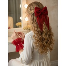 LİCSHE Licshe Fiyonk Toka & Inci Detaylı Tül Bileklik Seti - Handmade