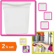 Hereveoyuncak Kilit Kapaklı Kedi Köpek Kuru Mama Kabı 6 Lt + Buzdolabı Düzenleyici Sepet Gri - 2li Set U1A9P9