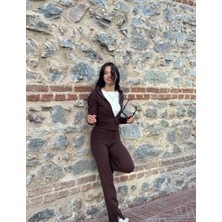 Strength Wear El Geçirmeli Cepli Ispanyol Paça Yırtmaçlı Tayt Hırka Takım