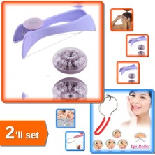 Hereveoyuncak Pratik Tüy Alıcı Ipli Tüy Alma + Tüy Alıcı Yaylı Epilatör Face Yüz Yanak Kaş Bıyık - 2li Set G7M8J9