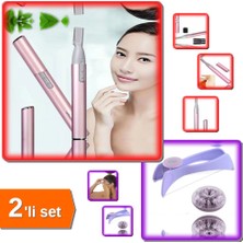 Hereveoyuncak Pilli Bayan Kaş ve Bıyık Alma Makinesi Yüz Tüy Alıcı + Ipli Tüy Alma Aleti - 2li Set A7H1W2