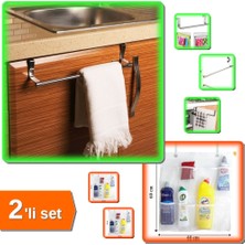 Hereveoyuncak Mutfak Banyo Dolabı Çekmece Üstü Havlu Askısı + 8 Cepli Askılı File Organizer - 2li Askılı Set X3U4Q